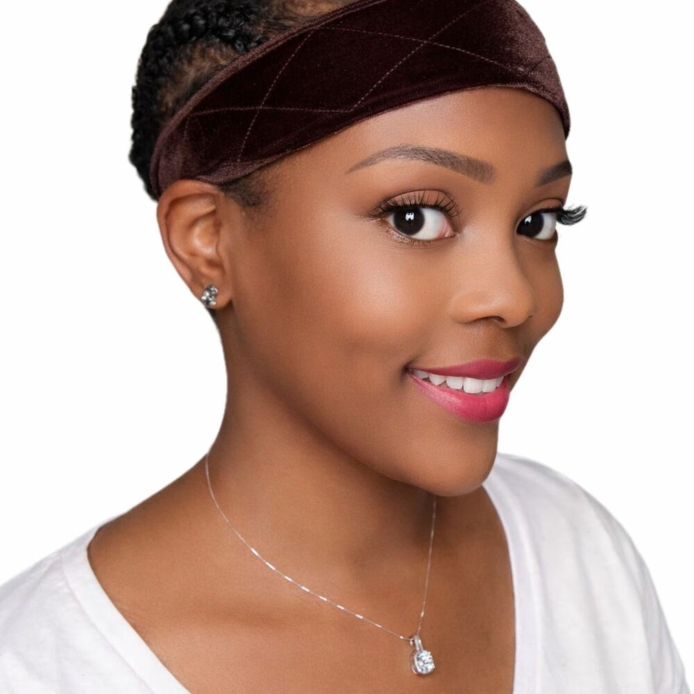 Velvet Wig Grip Headband: Adjustable, Non-Slip Wig Security (Dark Brown)